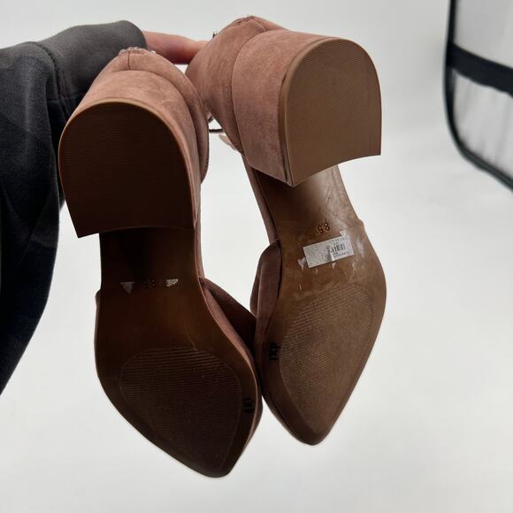 Torrid plus size Mauve Pink Faux Suede D'Orsay Ankle Strap Pump size 8.5 wide - Picture 3 of 8